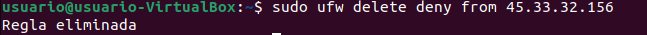 Estado de UFW con reglas para servidor web: SSH, HTTP y HTTPS activos